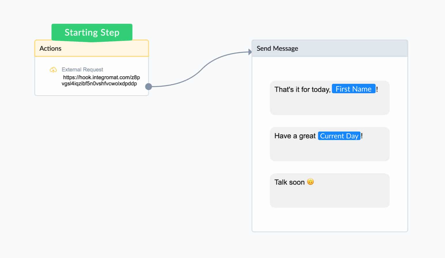 create flow with webhook and custom fields in manychat