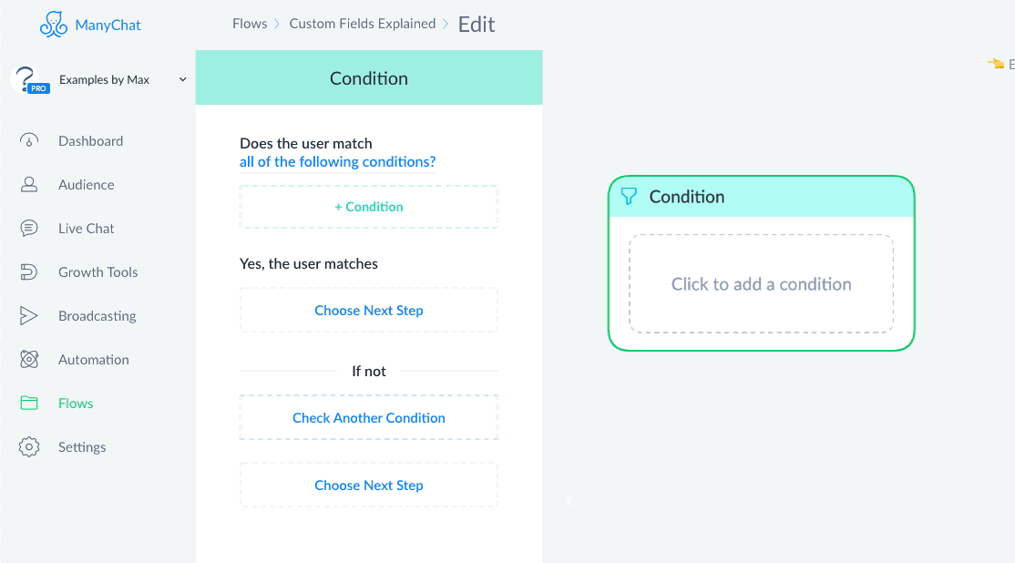 custom field condition compare number